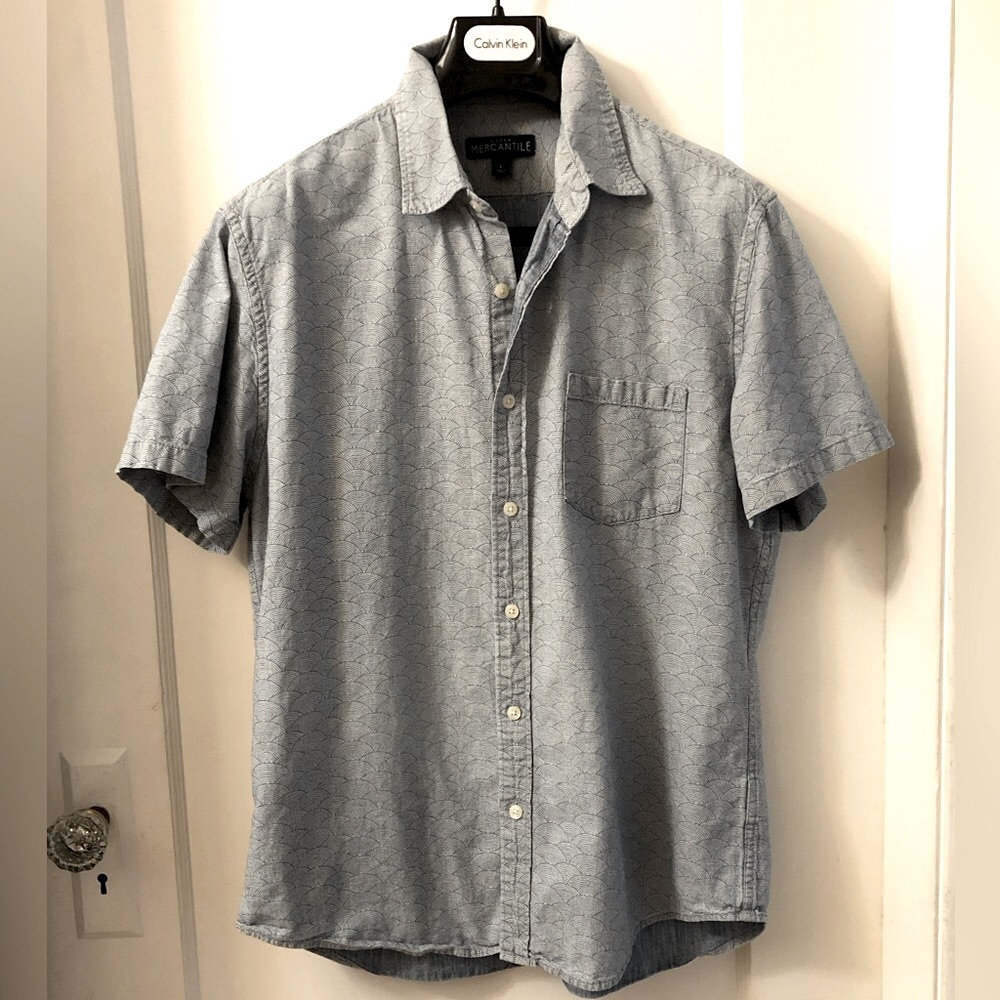 J. CREW MERCANTILE MEN’S COTTON CHAMBRAY SHORT SLEEVE SHIRT